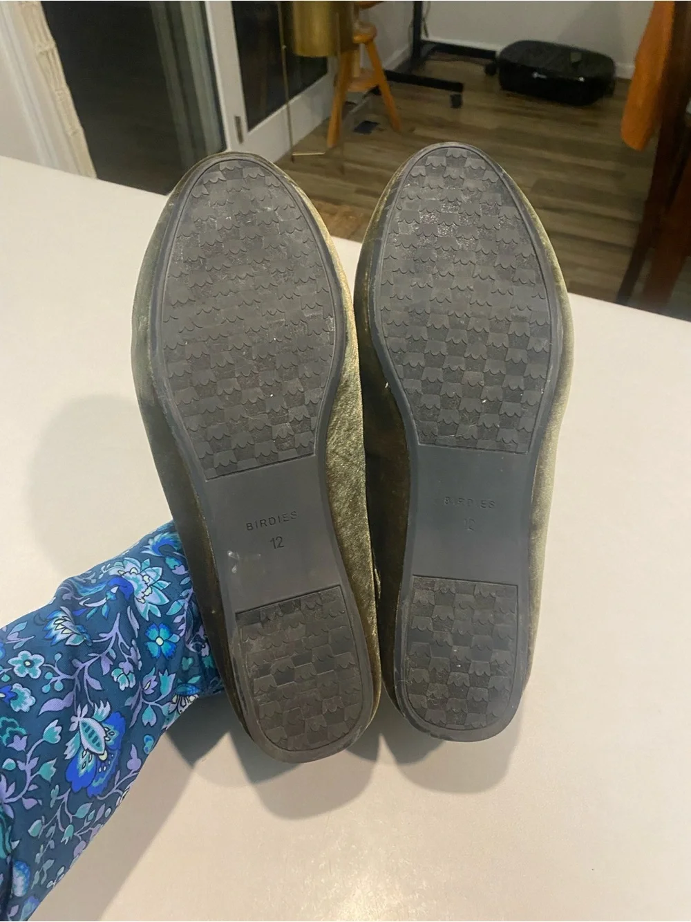 BIRDIES THE STARLING VELVET GREEN LOAFERS FLATS SMOKING SHOE SLIPPER SZ 12